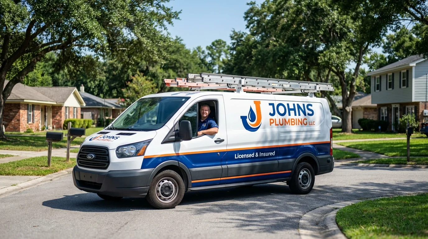 Johns Plumbing LLC service van in Santa Monica, CA