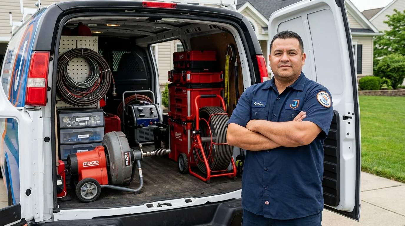 Professional drain cleaning equipment and Johns Plumbing LLC plumber in Santa Monica