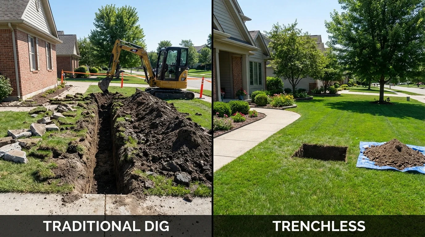 Trenchless sewer repair with minimal yard damage versus traditional excavation in Santa Monica, CA